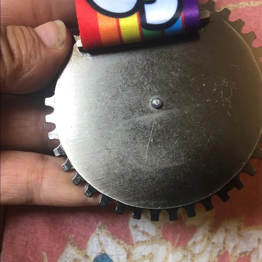 Waco Wild West Bike Ride Rainbow Medal Ribbon